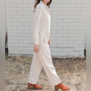 Vintage Ralph Lauren White Denim Chic Coveralls Jumpsuit Size Small